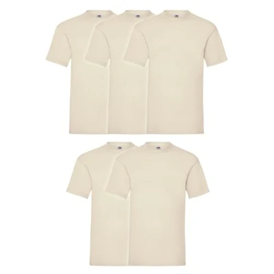 Imagen de Fruit of the Loom Camiseta para hombre Valueweight, 5 unidades, beige, L