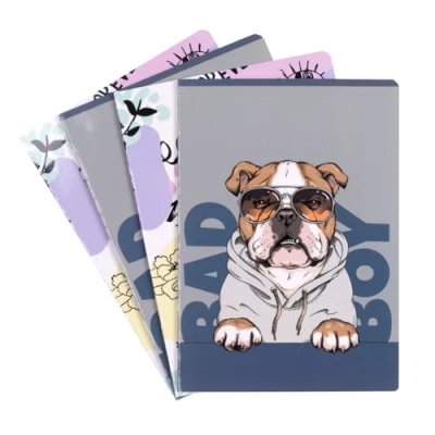 Imagen de gimboo Cuaderno escolar/formato A5 32/32 hojas rayadas 3 / paquete mixto de 8 unidades/paquete diseños surtidos/para niños para escolarización primaria/sin borde/tarjetas blancas