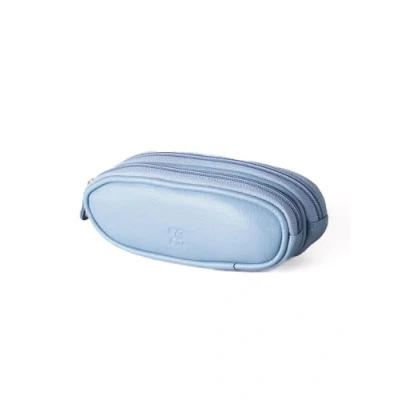 Imagen de Lakeland Leather Funda unisex de piel auténtica para gafas doble par, azul claro, Talla única
