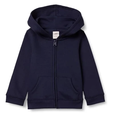 Imagen de Amazon Essentials Sudadera de Forro Polar con Capucha y Cremallera Niña, Azul Marino, 4 años