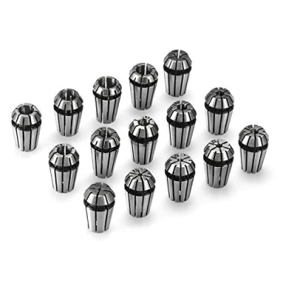 Imagen de Genmitsu ER11 Juego de pinzas resorte 1 a 7 mm, 1/8 pulgadas, 1/4 pulgadas para dispositivo sujeción CNC, máquina grabado, fresado, torno, paquete 15