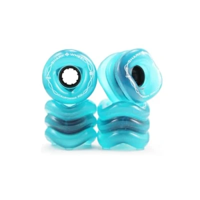 Imagen de Shark Wheel 60 mm 78a Ruedas Cruising Skateboard, California Roll, Esmeralda Transparente, Juego de 4