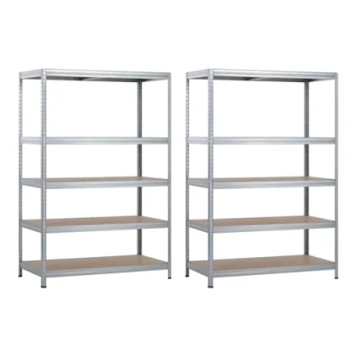 Imagen de THINIA HOME Pack 2 Estanterías Modulares con 5 Baldas Ajustables 180x120x60cm 1250Kg