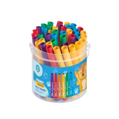 Imagen de Jovi MY FIRST bote de 36 rotuladores super lavables para niños, punta gorda redondeada, Felt Pen 6 colores surtidos (1236)