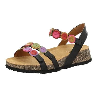 Imagen de THINK! Koak Correas sostenibles, Sandalia Mujer, 0 Black Kombi, 38 EU