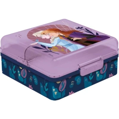 Imagen de STOR Sandwichería Disney para niñas en plástico Frozen Elsa Anna con múltiples compartimentos, color morado