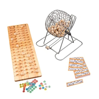 Imagen de Engelhart 360567 Tombola Lotto/Bingo lotería Familiar Bolillero metalico 18 cm, 90 Bolillas y accessorios