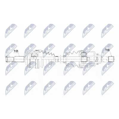 Imagen de NTY NPW RE 109 Árbol de transmisión Eje delantero, derecha 659mm DACIA: Dokker Express, Lodgy, Familiar