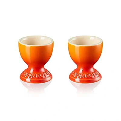 Imagen de Le Creuset Hueveras de cerámica gres, Set 2, 9 g, 5.3 x 5.9 cm, Naranja Volcánico, One Size