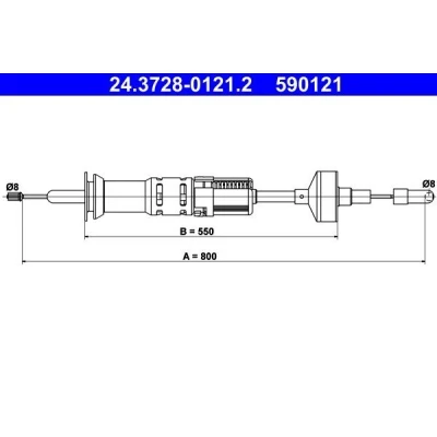 Imagen de ATE 24.3728 0121.2 Cable de Embrague con reajuste automático VOLKSWAGEN: GOLF 2, Jetta SEAT: TOLEDO 1 norauto, oscaro, mister auto