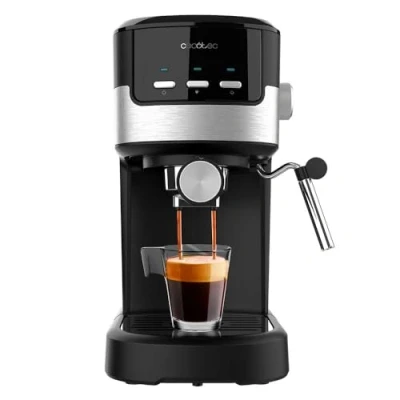 Imagen de Cafetera express Cecotec Power Espresso 20 Pecan, bar, 1100 W, 1.25 l, 2 tazas, Vaporizador, Manómetro, Black