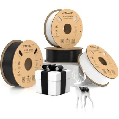 Imagen de Creality filamento Hyper PETG, blanco y negro de 1.75 mm PETG 4 kg, impresora 3D precisión dimensional +/ 0.03 mm, materiales impresión para la mayoría