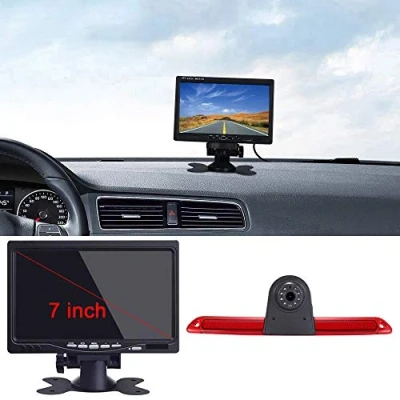 Imagen de HD IP68 Transporter Nocturna IR Luz Freno Cámara de Marcha Atrás Visión Trasera Coche Puede Ajustar el ángulo Reemplazo para Benz Sprinter W906/Transit Ducato Crafter Master Caravelle + 7&#039;&#039;Monitor