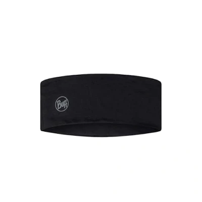 Imagen de Buff® Cinta LW Merino Wool Headband Hombre Mujer Adulto Regula Temperatura, 100% Lana Merino, Aire Libre, Sostenible, Ligera, Comodidad, Talla Única, Negro