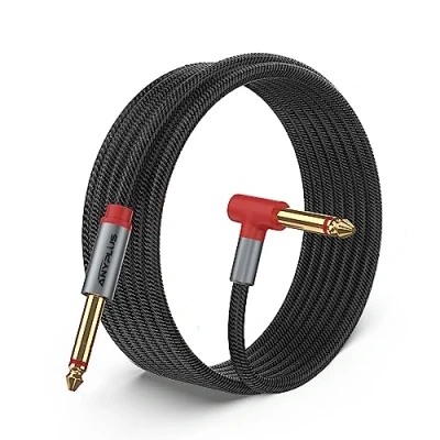 Imagen de ANYPLUS cable de audio guitarra, línea amplificador instrumento 10ft, 1/4 &quot;a 1/4&quot;, TRS tejida con hilo pescado para guitarra eléctrica