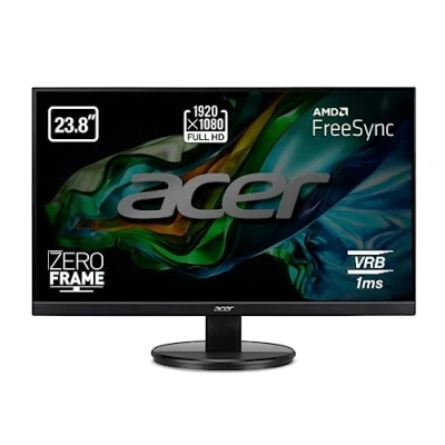 Imagen de Acer K242HQL Monitor de 23,8&quot; Full HD 60 Hz (60.5 cm, 1280 x 1024, Pantalla LED, ZeroFrame, 250 cd/m², Tiempo Respuesta 1ms VRV, VGA, HDMI), Color Negro
