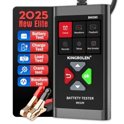 Imagen de KINGBOLEN BM580 Comprobador de batería coche 12V, 1002000 CCA 2 200 Ah analizador bateria, probador carga batería, prueba para automóvil Motocicleta ATV SUV Barco…
