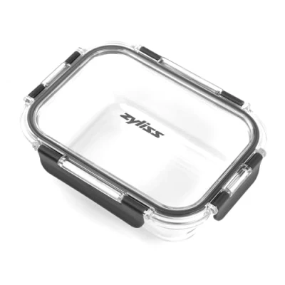 Imagen de Zyliss E981064 Recipiente de vidrio 640 ml, inastillable, caja hermética almacenamiento alimentos con tapa sellable, apto para microondas, sin BPA, congelador,