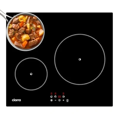 Imagen de Ciarra Placa de Inducción CABBIH3 F 60cm, 3 Zonas Cocción, Touch Control, 5600W Clase A++, Instalación Empotrable, Seguridad Infantil, Ideal para Cocinas Modernas