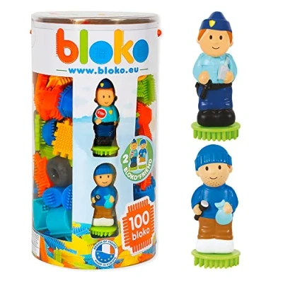 Imagen de BLOKO Tubo de 100 2 Figuras 3D policía y Cohete Desde 12 Meses Fabricado en Europa Juguete construcción 1 Edad 503666