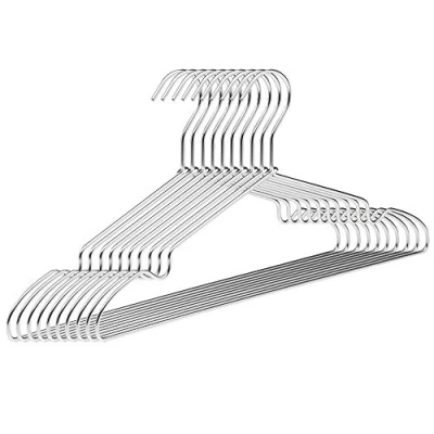 Imagen de COM FORT HOUSE Percha Aluminio en Pack de 10, 20, 30 y 40 Und. Perchas Metal 42 cm Largo, Inoxidables Resistentes, Color Plata, 10