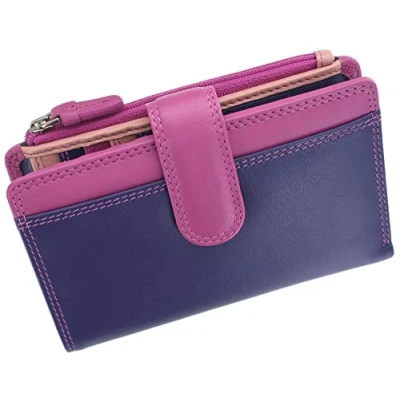 Imagen de VISCONTI Rainbow Collection RB97 Cartera de piel con bloqueo RFID, Berry Multi, Talla única, Bolsillo