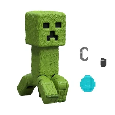 Imagen de Mattel Minecraft Creeper, Conjunto de Figura acción y Accesorios, Personaje Coleccionable 10,16 cm Inspirado en “Una película Minecraft, JFR58