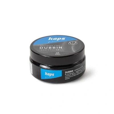 Imagen de Kaps Cera Impermeabilizadora de Calidad para Calzado, Dubbin Nutrición e Impermeabilización Cuero, Impermeabilizadora, (Negro, 100ml)