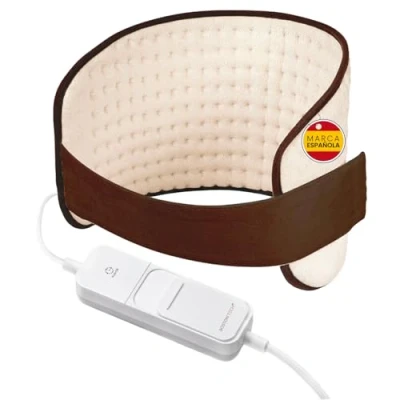 Imagen de Almohadilla Térmica Eléctrica WarmFlex Suave Microfibra 29x69 cm Calentamiento Rápido Alivio del Dolor 3 Niveles de Temperatura Display Iluminado Lavable a Máquina + Cinturón Ajustable