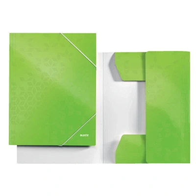 Imagen de Leitz Carpeta de 3 Solapas, Capacidad para 150 Hojas A4, Cierre Elástico, Cartón, Gama WOW, Verde, 39820154