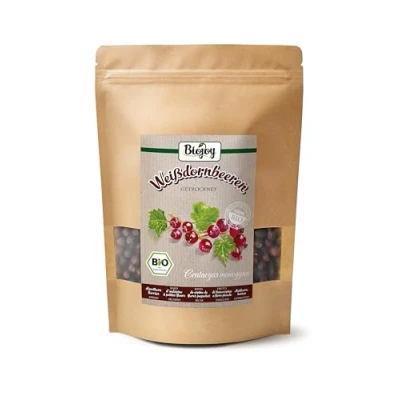Imagen de Biojoy Bayas de Espino Flores pequeñas BÍO (500 g), Secadas y Enteras, Ideal para Té e Infusión (Crataegus monogyna)