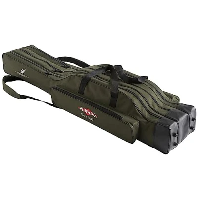 Imagen de Mikado Funda para cañas de Pescar (3 Compartimentos, 120 cm, rígida), Color Verde