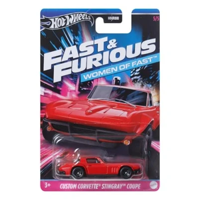 Imagen de Hot Wheels Coche Custom Corvette Stingray Coupe Mujeres de Fast and Furious Modelo Die Cast Scala 1:64 Longitud 7 cm