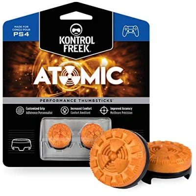 Imagen de KontrolFreek Atomic para mando de PlayStation 4 (PS4) Performance Thumbsticks 2 Media Altura Convexo Naranja