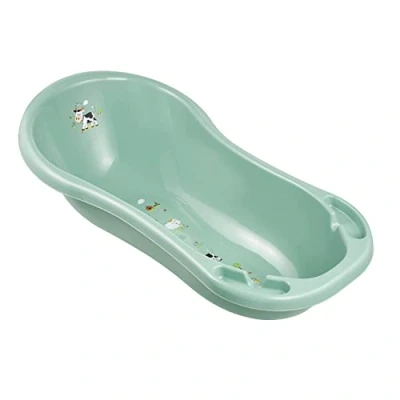 Imagen de keeeper Bañera infantil ergonómica Funny Farm, De 0 a 12 meses aprox, 100 cm, Wiktoria, Verde Nordic