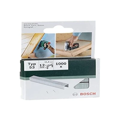 Imagen de Bosch 1000x Grapa de Tipo 53 (para Madera, Tamaño 12 mm, Anchura 11,4 Accesorios Grapadora Manual)