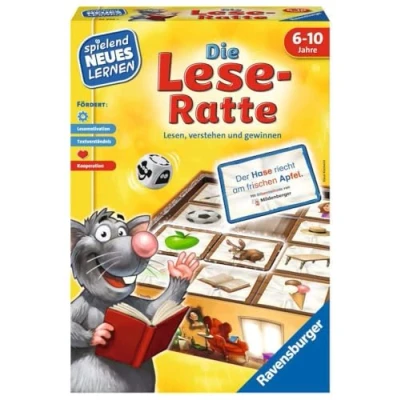 Imagen de Ravensburger 24956 La Rata de Lectura Juego y Aprendizaje para niños, Educativo niños a Partir 6 10 años, Nuevo 1 4 Jugadores, Gran