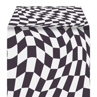 Imagen de Tablas para Hablar, 120 x 180 Pulgadas, Blanco y Negro Alicia en el país de Las Maravillas Mantel desechable, reciclable hogar, Suministros Fiesta té, cumpleaños Onederland, día