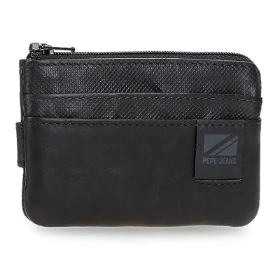 Imagen de Pepe Jeans Topper Monedero con Tarjetero Negro 11x7x1,5 cms Piel