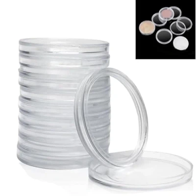 Imagen de BOBOZHONG Coin Holder Capsules,16 Piezas cápsulas para Monedas de 40 mm,Coin Container Case,Estuche Monedas,Funda Moneda Redondo,para Colección