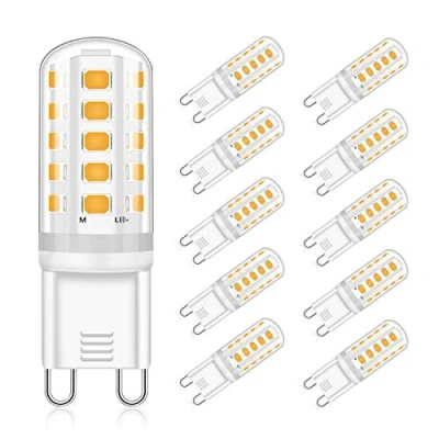 Imagen de Eco.Luma G9 Bombillas LED 5W Halógeno Equivalente 40W, Blanco Cálido 3000K, AC220 240V No Regulable Sin Parpadeo Lámparas G9, Ángulo de Haz 360 LED, Paquete 10