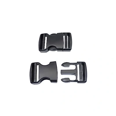 Imagen de BAIWOAK hebilla de liberación lateral 15 mm/20 mm/25 mm/32 mm/38 mm/50 mm, plástico con cierre a presión, repuesto para mochila, Negro, 38mm 2Sets