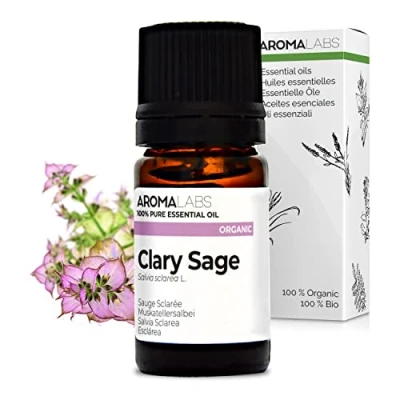 Imagen de BIO Aceite Esencial ESCLÁREA 5mL 100% Puro, Natural, Quimiotipado y Certificado AB AROMA LABS (Marca Francesa)