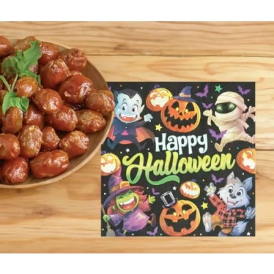 Imagen de Fiestas GUIRCA 20 Servilletas de Monstruitos Desechables (16x16 cm) Decoración Mesa para Halloween Terroríficas Ideal Eventos Miedo Multicolor