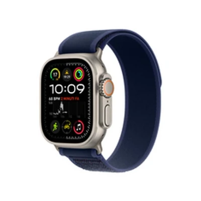 Imagen de Apple Watch Ultra 2 (2024), GPS + Cellular, 49 mm, Caja de Titanio Natural, Gesto doble toque, Correa Trail Loop color Azul, Talla S/M