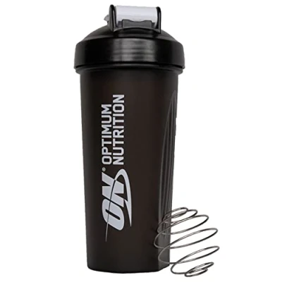 Imagen de Optimum Nutrition Coctelera con bola mezcladora de acero inoxidable, sin BPA ni DEHP, apta para lavavajillas, proteínas en polvo, suplementos entrenamiento y batidos reemplazo comidas,