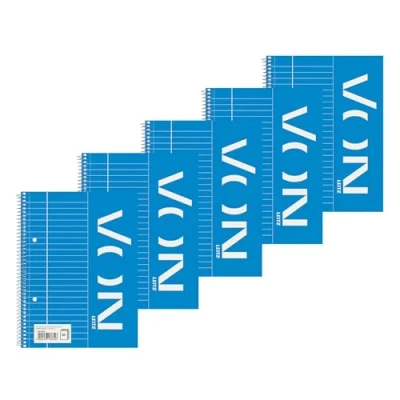 Imagen de Leitz Bloc de notas A5 a rayas, paquete 5 unidades, con 160 páginas, 80 hojas, ideal para oficina, estudio y escuela, margen izquierdo, 45770001