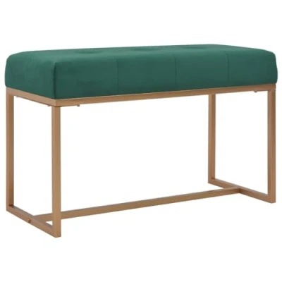 Imagen de vidaXL Banco Asiento Silla Sillón Taburete Banquillo Mueble Mobiliario de Hogar Salón Cocina Bar Casa Patio 80 cm Terciopelo Verde