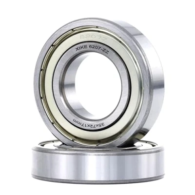 Imagen de XiKe 2 unid. 6207ZZ Rodamiento de bolas 35x72x17mm Doble junta metálic｜Acero cromado｜Pre lubricado, 6207 2Z Rodamientos rígidos sellados.