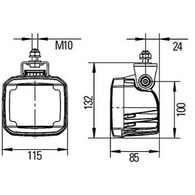 Imagen de HELLA LED Faro de trabajo Ultra Beam 12V / 24V 2200lm montaje exterior/Conexión roscada Fijación cuatro puntos Iluminación campo cercano Conector: Conector DEUTSCH 1GA 995 506 041